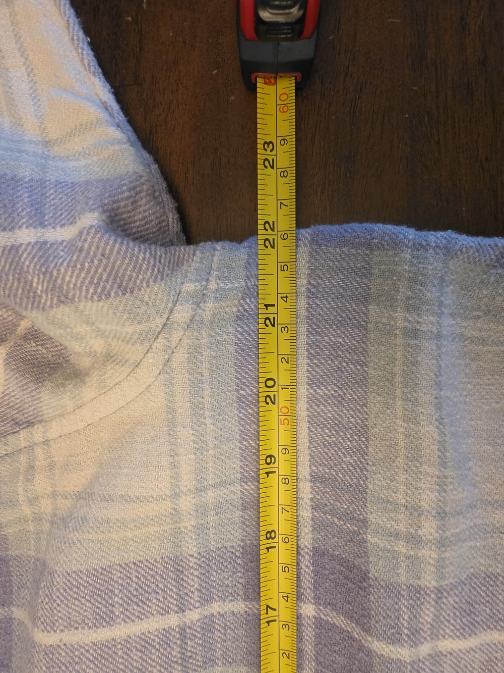 American Eagle Boyfriend Fit Plaid Flannel Button Up Shirt Periwinkle/Blue - Picture 6 of 7